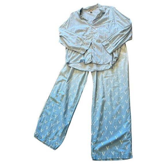Victoria’s Secret Cotton Blue Ombré Button Down PJ Pajama Set - Picture 8 of 9